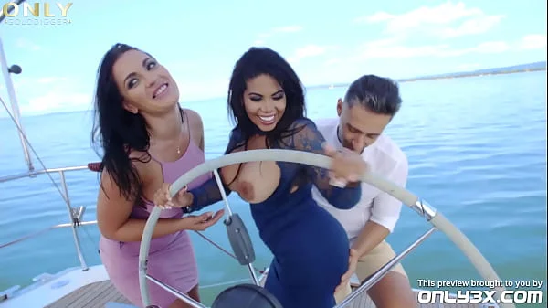 Only3x Teaser of Busty Honey Demon and Kesha Ortega awesome threesome in the boat