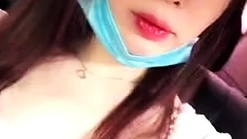 Asian teen Zhang Sini masturbates risky in public lingerie