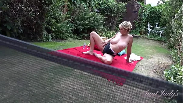 AuntJudys - Busty Mature MILF Ms. Molly gets horny in the Sun