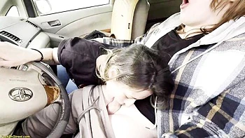 Hot babe fucked rough on street in tight jeans