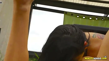 Gina Valentina and Aubrey Rose Fuck Outdoors