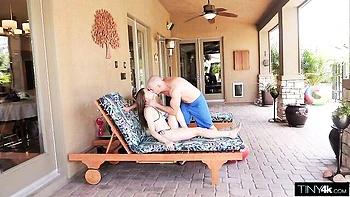 Hardcore dick-riding with a long-legged girlfriend Rose Carter