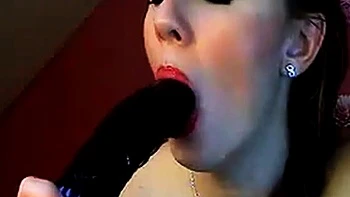 Big Dildo Blowjob by Aurelie on Webcam