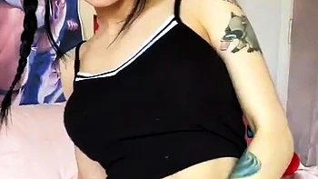Amateur striptease and Solo masturbation