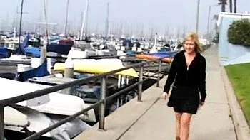 Big tit blonde gives blowjob to big cock