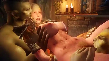 Orc and female elf: Blonde, Fansly  Doggystyle Porn